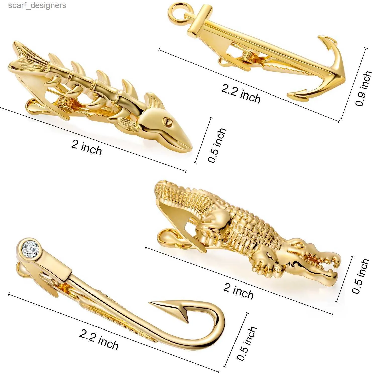 TIE CLIPS HAWSON-2 tum MENS TIE CLIP FUN FUN TIE CLIP MENS Fashion Classic Crocodile Tie Clip Daily Party Tie Clip Jewelry With Present Box Y240411