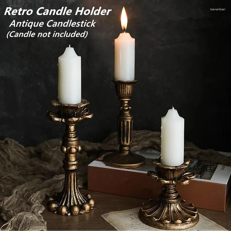 Kerzenhalter 1PC Retro Candlestick Harz Antiquitäten Teelichthalter POFORY PROPS HIERKEITER