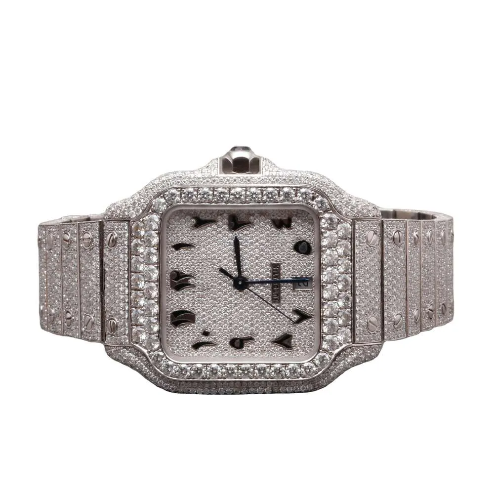 Luxury Llexe Regardez entièrement Iced Out for Men Woman Top Craftsmail Unique et coûteux Mosang Diamond Montres pour Hip Hop Industrial Luxurious 62830