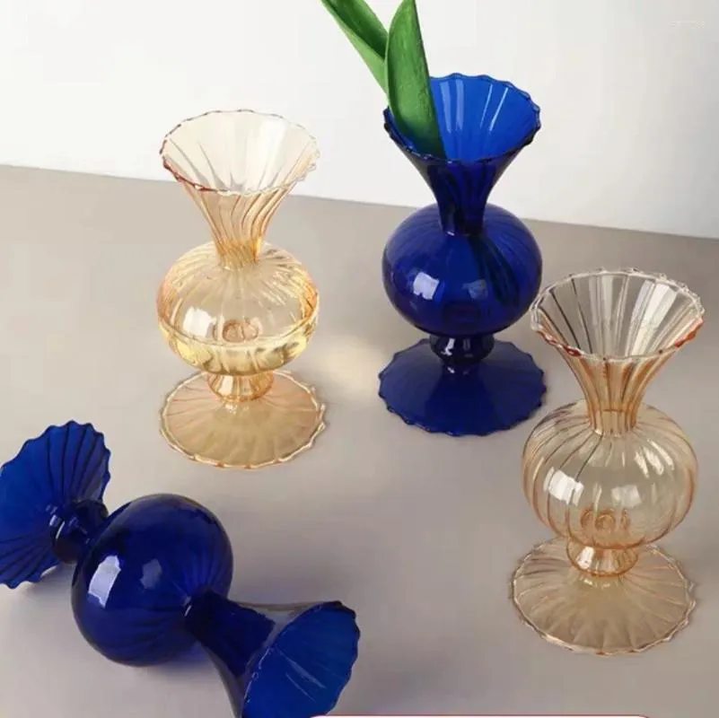 Wazony małe szklane wazon dwustronna dekoracja dekoracji salonu