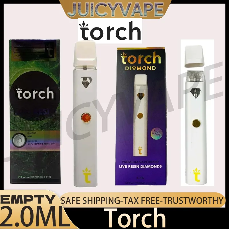 Packwoods X Torch Diamond Vapes Wholesale E Cigarettes Rechargeable Disposable Pens Type C 2ml Disposable Vape Pen Device Thick Oil cookies fryd dabwoods packman