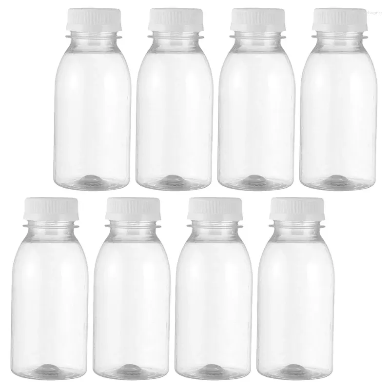 Tazze 8 pezzi Contenitori di frigorifero bottiglia di latte succo di succo di acqua riutilizzabile barattoli vuoti coperchi sfusi frigorifero