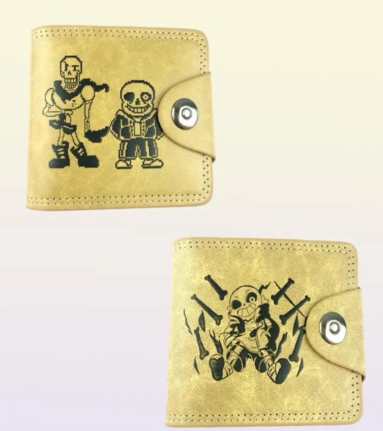 Portfele Pu bifold ukryty portfel rabat Gra Undertale Men039s Skórzana nuta przedziału monety po to, że torebki Holder 8953224