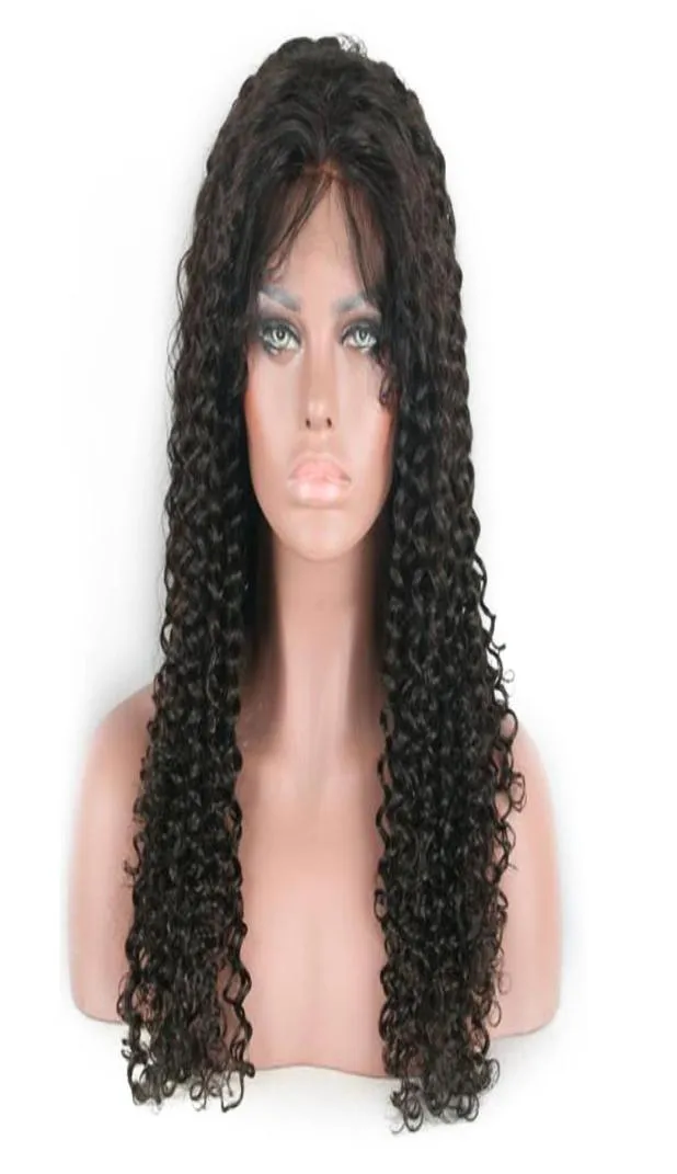 brasiliansk afro kinky lockigt mänskligt hår peruk 1b naturlig svart 130 schweizisk spets front peruk 10 30 glueless peruk för svarta kvinnor7076308