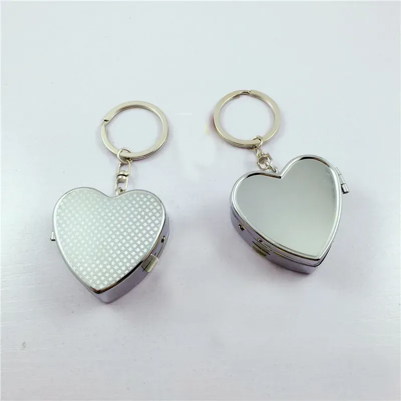 Heart Shaped Metal 2 Grid Pill Box boxes Organizer Medicine Container Case Jewellery Storage Pocket Portable Heart Shape