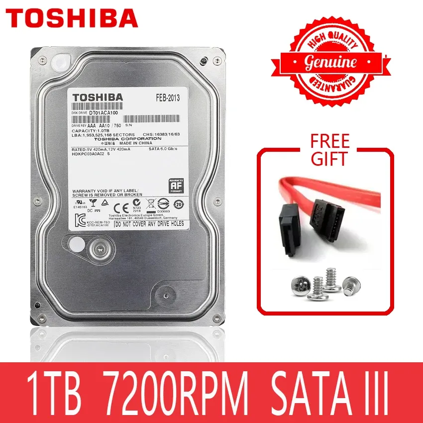 Toshiba 1TBハードドライブディスク1000GB 1 TB内部HD HDDハードディスク7200 rpm 32mキャッシュ3.5 "35 SATA IIIデスクトップPCコンピューター