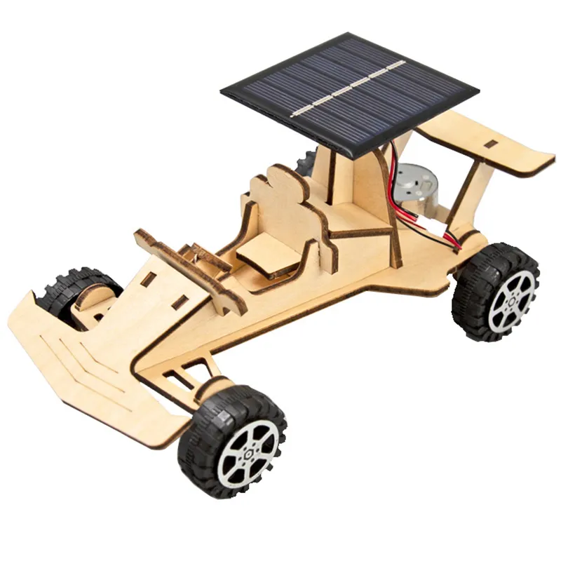 Énergie solaire en bois Modèle de voiture de course Kid