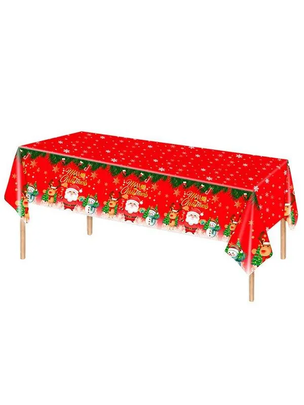 Christmas Theme Table Cloth Waterproof Antifouling Table Cloth Fashionable Printing New Year Christmas Tablecloth Nappe De Table