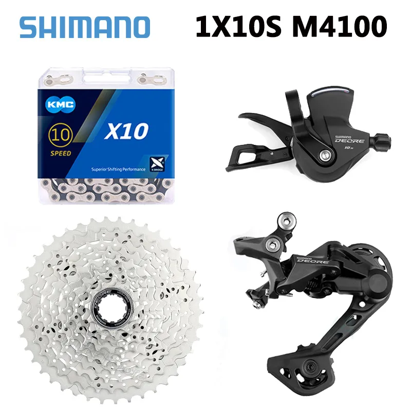 Shimano Deore M4100 10 Speed Set Shifter M4120 Derailleurs X10 Chain 10V Cassette 42/46/50T CS-M4100フライホイールMTBバイクグループセット