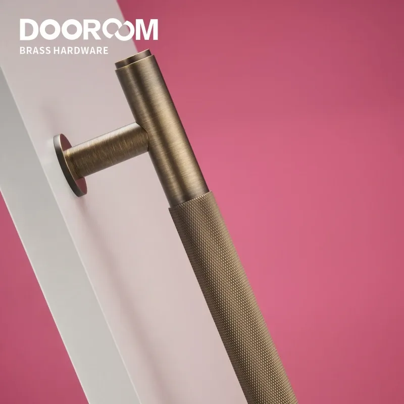 Dooroom Antique Brass Door Двойная односторонняя шнурная ручка бара Деревянные ворота стеклянная дверная дверная ручка для душа ручка латунь