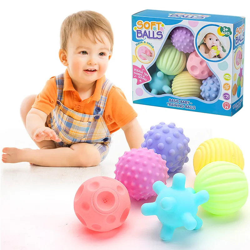 6PCS Teksturowany zestaw wielofunkcyjny Rozwijaj dziecięce zmysły na zabawki Baby Touch Ręka Ball Toys Children Training Ball Masaż