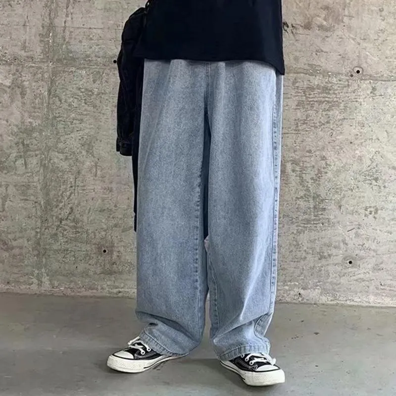 Erkek Kot Vintage Moda İnce Fit Hip Hop Pantolon Tüm Seasons Pamuk Pamuk Soğuk Sıradan Spor Külot Sokak Giyim Düz Bacak Alt