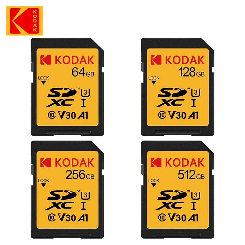 Kort Kodak Extreme Pro Memory Card 32 GB 512 GB SDHC -kort 128 GB 64 GB 256 GB SDXC SD Card Camera Class10 UHSI 100MB/s verklig kapacitet