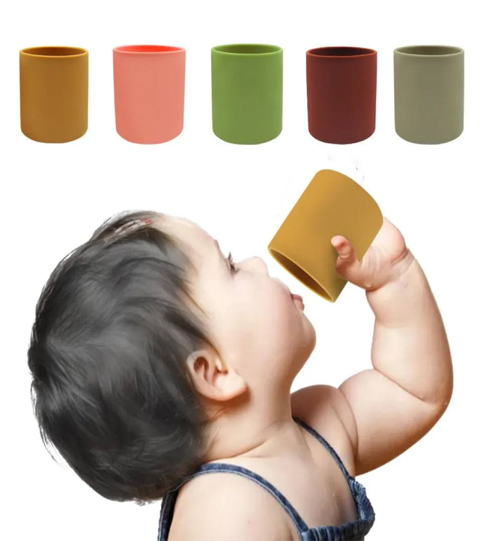 Bébé apprenez à boire une tasse de boisson drinkware tasses en silicone pour les tout-petits enfants enfants bouteille de tasse d'eau 220 ml7086729