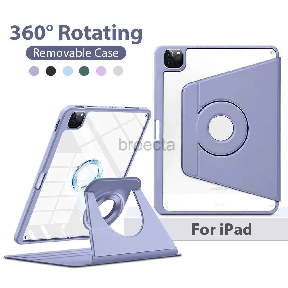 Tablet PC -fodral Bags 360 Rotation Case for iPad Air 5 4 7th 8th Generation Funda for iPad Pro 12.9 6th 11 4th 12 9 3 Mini 6 10.2 10.9 2022 Cover 240411