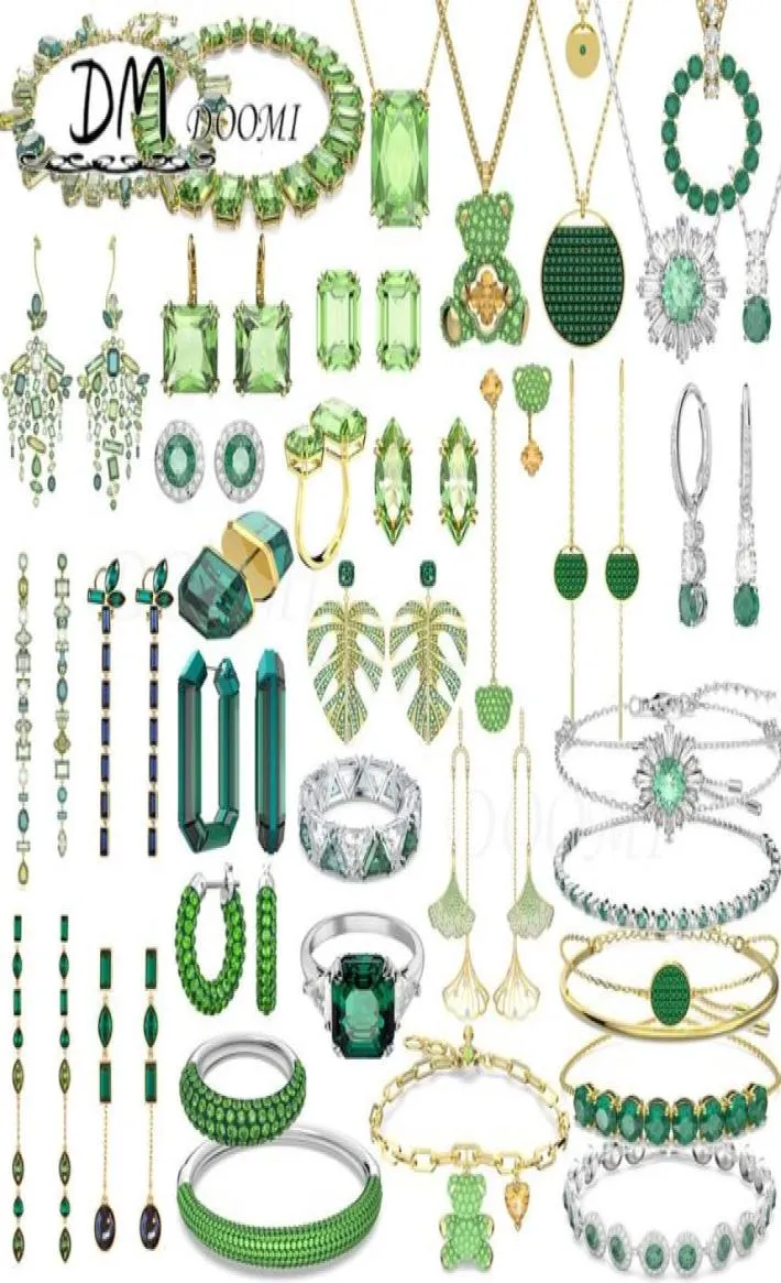 Naszyjniki wiszące 2023 Trend oryginał 1 1 Zestawy biżuterii zielone kolczyki naszyjnik Bransoletka moda luksusowe uroki prezent 21722929