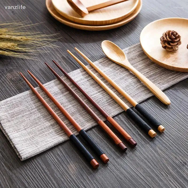 Chopsticks Vanzlife Trä naturligt retro hushållsbordsartiklar kinesiska stekt lång bärbar