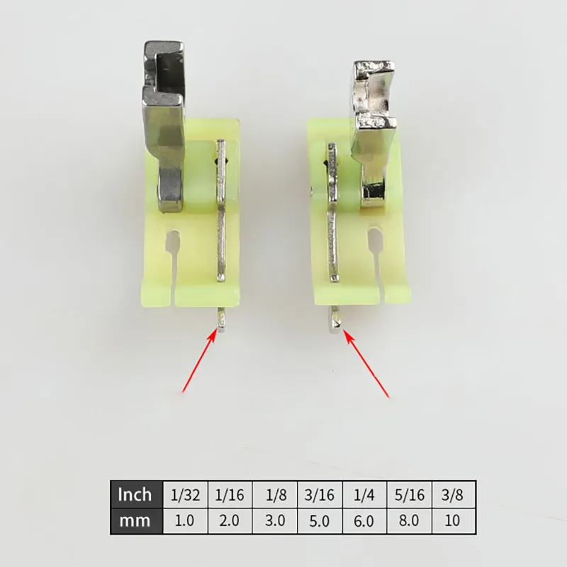 1 st single nåltrycksfot SP-18 industriell platt symaskin med kniv öppen tråd tangent vänster höger pressfot fot