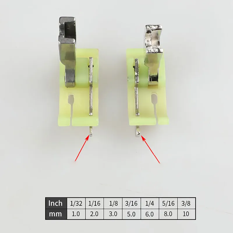 1pc piede per pressione a ago singolo SP-18 Macchina da cucito industriale piatto con coltello a filo aperto tangente tenda a sinistra a sinistra.