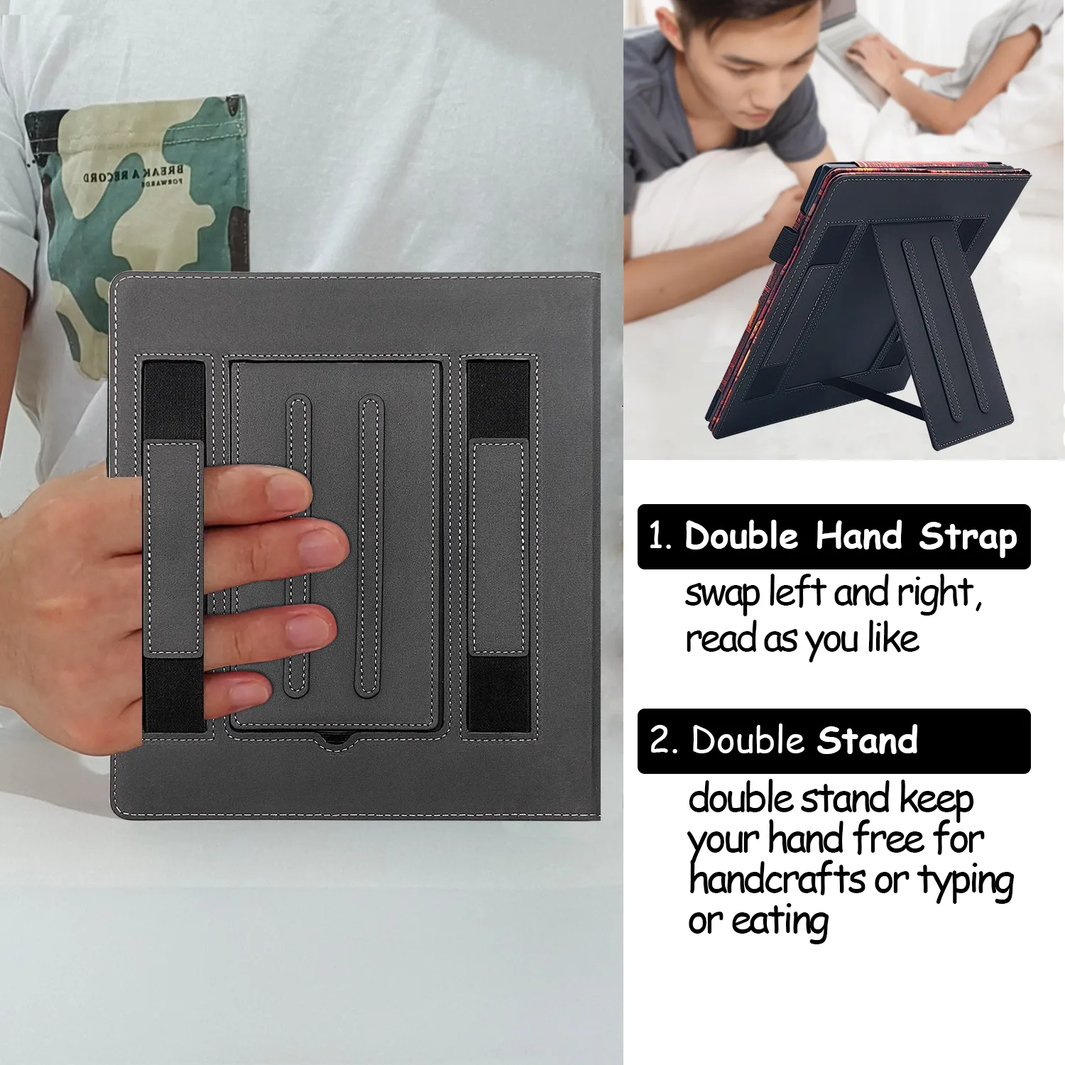 2022 New Release: Double kindle case with stand with