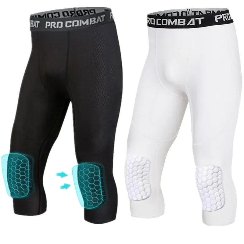 Pantalones de la base de la rodilla Pantalones de la rodilla recortada Entrenamiento de compresión apretada Fitness Running Basketball Fútbol Fútbol Sports Flinny Bottoms