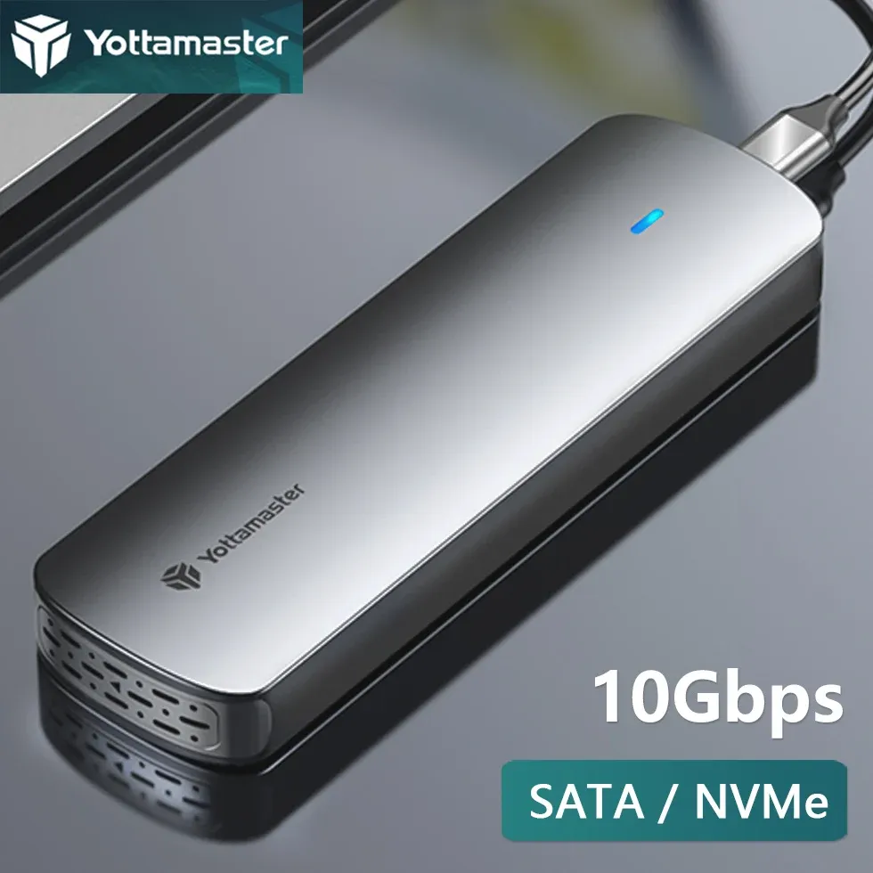 Behuizing Yottamaster M.2 NGFF NVME SSD BIJHULING M2 SATA Externe Case Harde schijf Schijf Cover USB 3.0 HD Opbergkast huis voor pc -laptop