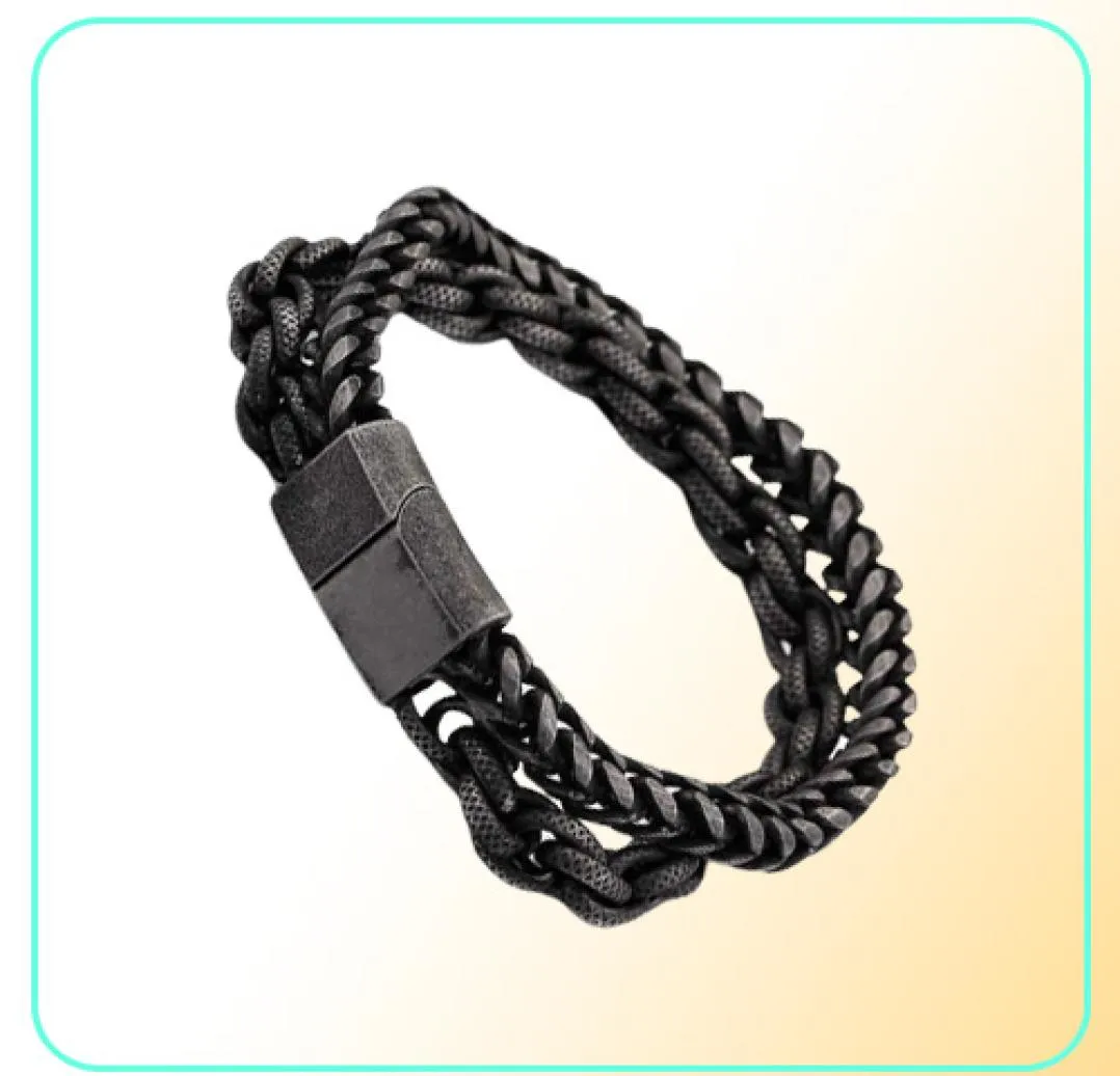 Bracelet de 10 pouces à chaîne lourde en acier inoxydable Men039