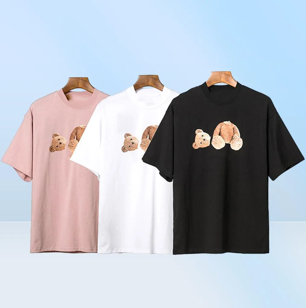 23sss masculinas teddy urso tshirts tshirts preto camiseta branca rosa homem mulher palmeira tampo de manga curta camisetas designer de algodão roupas 2024108372