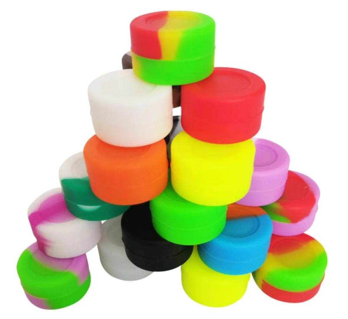 Silicone Wax Container 100pcslot 3ml Mini Food Grade Nonstick BPA Silicon Rubber Concentrate Oil Dabs Storage Jars4880654