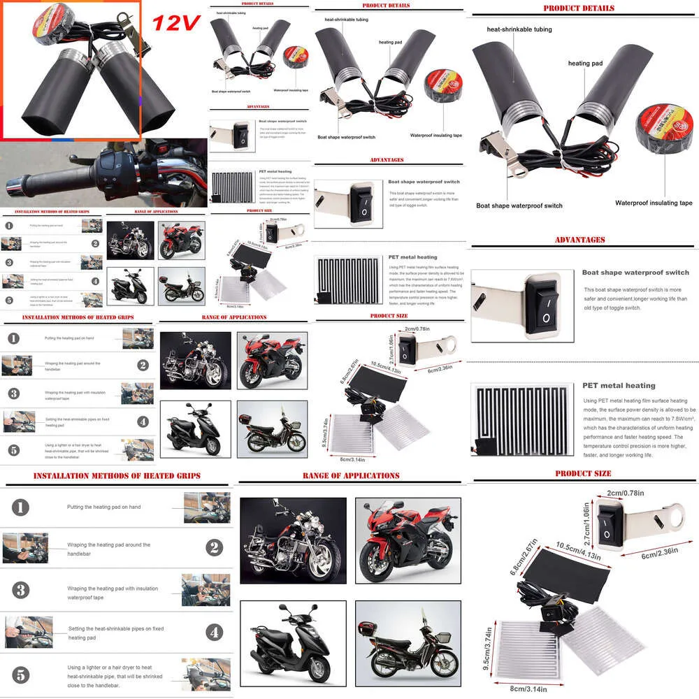 Nuovo Kit di riscaldamento per manubrio per motociclisti per motociclisti per motociclisti per motociclisti per motociclisti ATV per motocicli per motociclisti kit di riscaldatore del manubrio per manubrio per la mottica del manubrio per suzuki yamaha volante riscaldato 12v universale