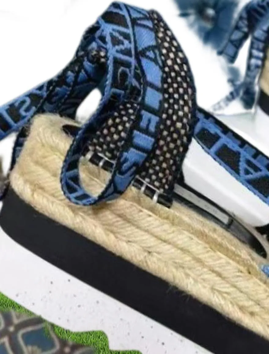 Plataforma Gaia EpoDrilles Stella McCartney Sandals 8cm Aumento de la cuña de moda Denim Summer Zapatos 77604251413