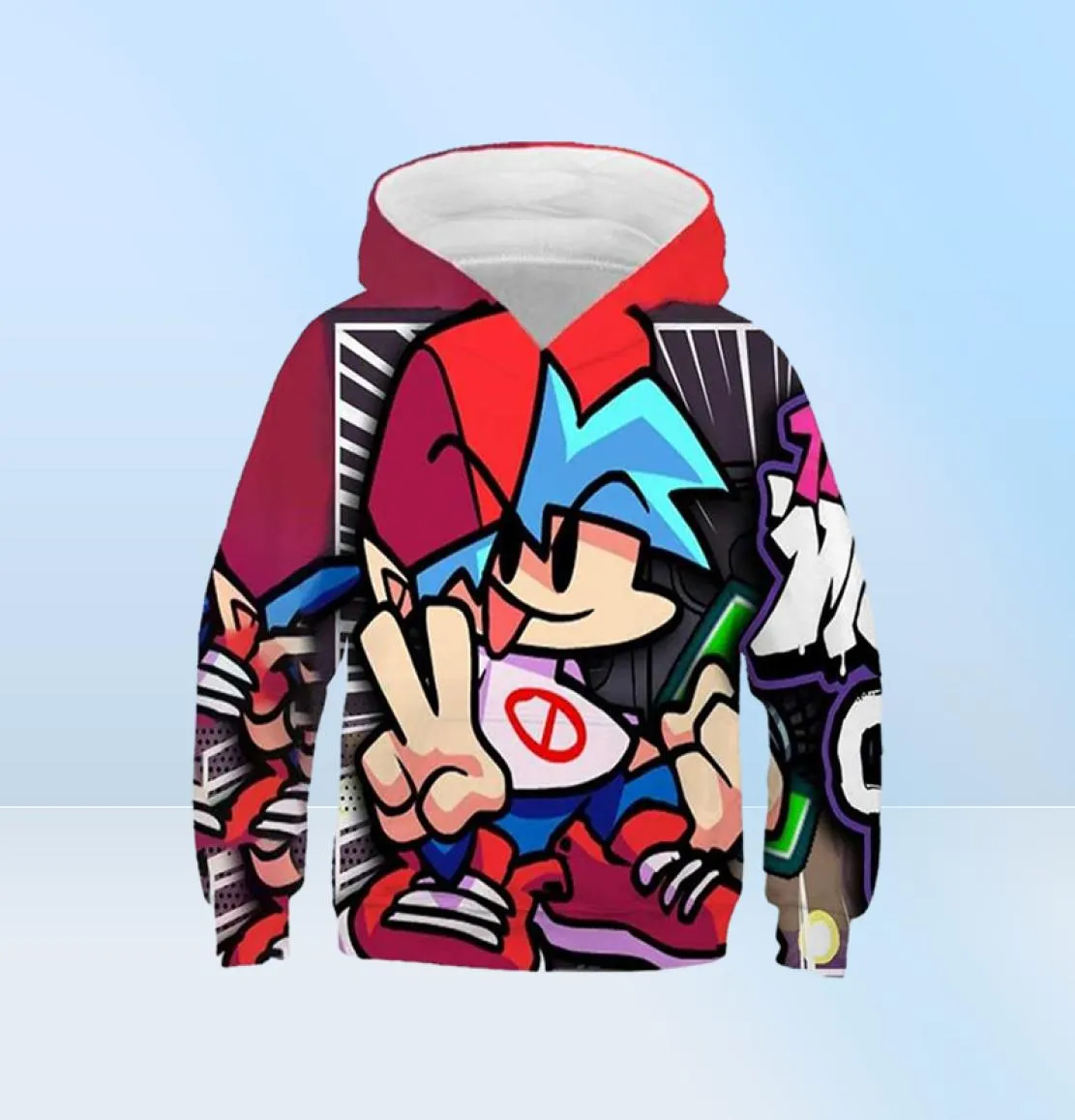 لعبة الملابس ليلة الجمعة Funki Boys Hoodie 3D Childrens Hoodie Autumn Kids Cloths for Teenage Anime Cloths 22011326239181190