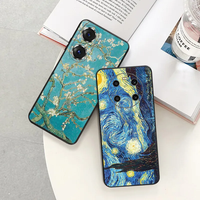 Phone Case For Honor X7 X8 X8A 8X X9A X6 90 70 50 20I 20 Magic 4 Pro 5 Lite Starry Night Van Gogh Camera Protective Cover