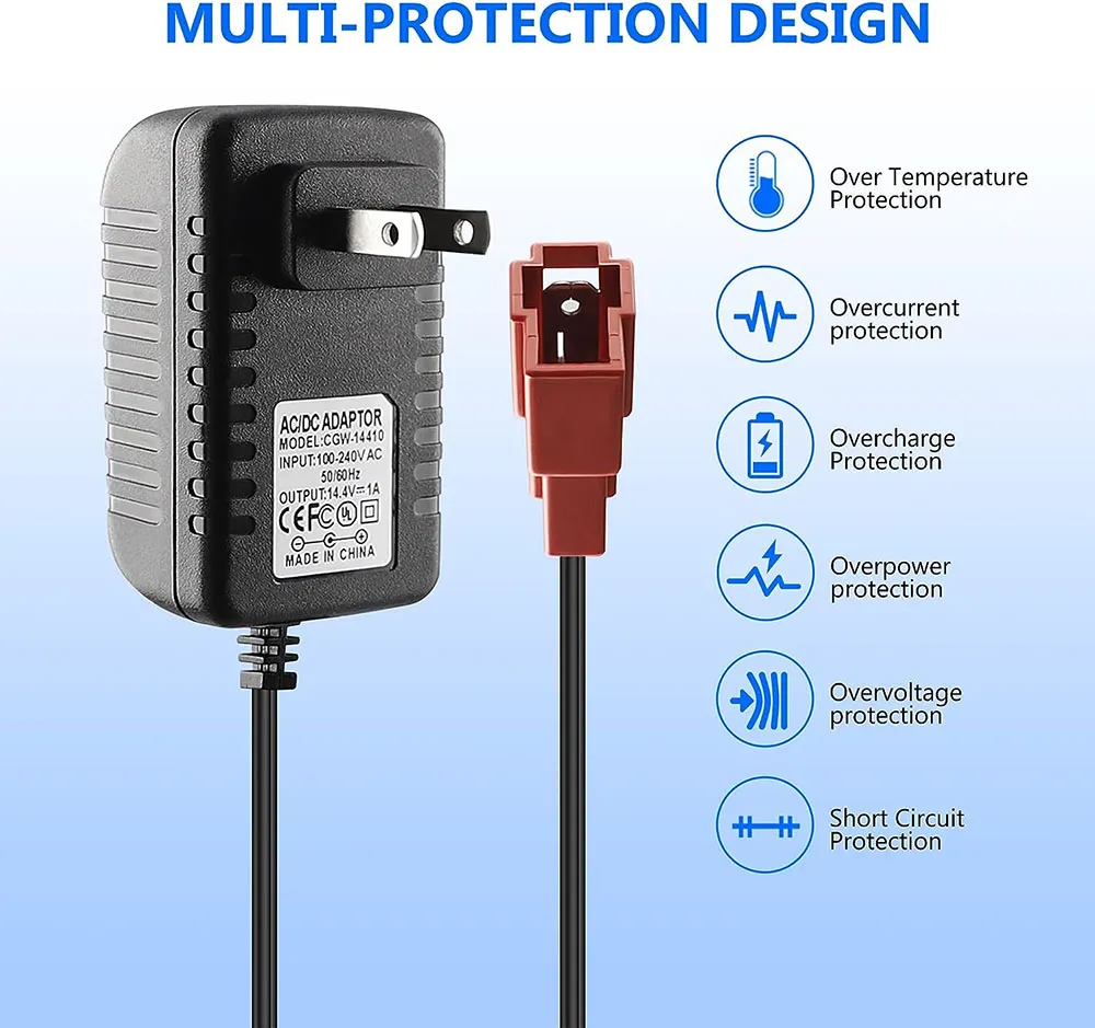 Chargeur Secteur 12V 1A Pour Voiture Électrique Enfant – Adaptateur EU – Prise Européenne – Noir