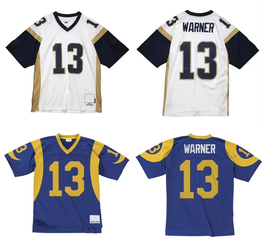 Maillots de football cousus 13 Kurt Warner 1999 2001 Mesh Legacy Retired Retro Classics Jersey Men Women 6xl