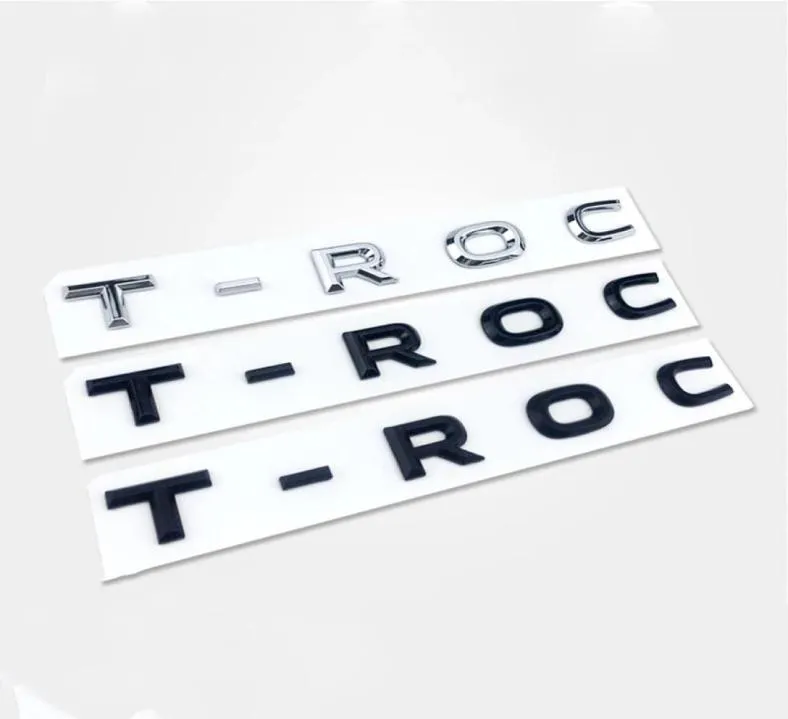 New 3D Font Letters Emblem for TROC Car Styling Refitting Middle Trunk Logo Badge Sticker Chrome Matte Black Glossy Black8228041