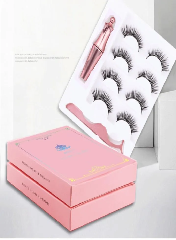 YioWio Magnetic 4pairs Full Strip Thick Eyelashes False lashes With Magnetic Eyeliner Soft Natural Fake Eyelashes DHL 2609222