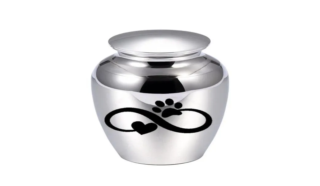 Infinite dog paw print pendant small cremation urn for pet ashes keepsake exquisite pet aluminum alloy ashes holder 5 colors5633759