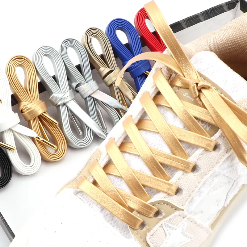 Flat Shoelaces Gold Sneaker Laces Shop Red Luxury Leather Laces