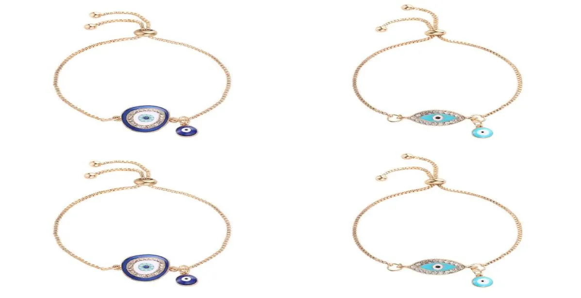 2020 Turkish Lucky Blue Crystal Evil Eye Bracelets For Women Madeird Gold Gold Jewelry Bracelet Woman Jóias 71 R24407537