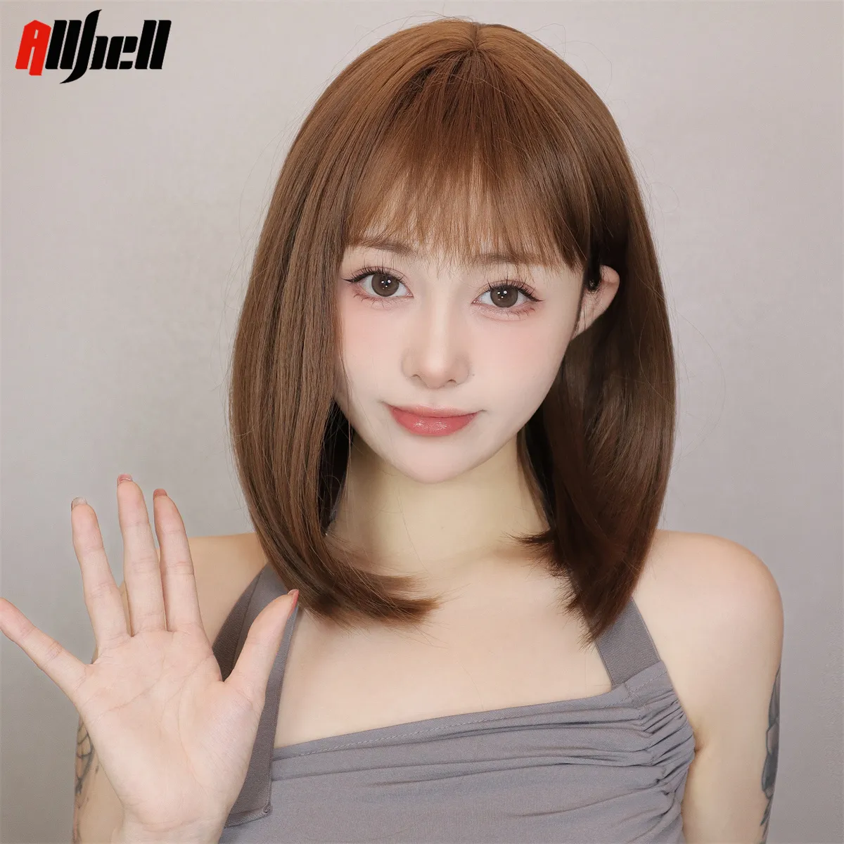 Short Chestnut Brown Bob Hairuwear Wig 2020 Brown bob wig, chic and stylish: Honour – chestnut brown #8 main image 4