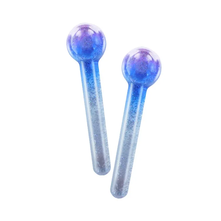 Petites globes de glace pour les yeux paillettes rose bleu globes du visage de massage outil de massage pour le visage meurtre de peau froide serrer la peau réduisent les produits de beauté à poches