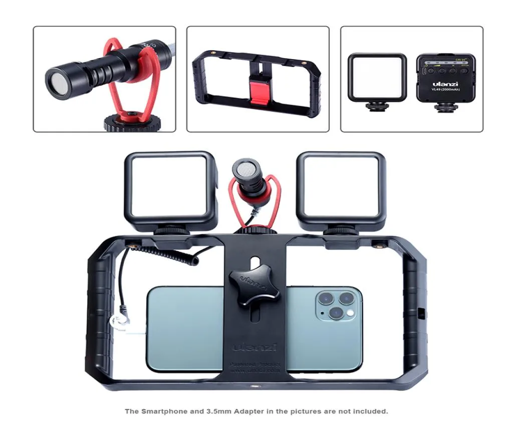 Autres A V Accessoires Ulanzi U Rig Pro Pro Smartphone Video Grip Grip Filmmaking Case de téléphone stabilisateur Trépied Handheld Trépied pour Andro2638062