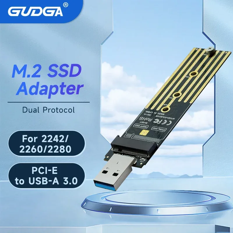 Kapsling Dual Protocol M2 SSD Board M.2 till USB -adapter M.2 NVME PCIE NGFF SATA M2 -kort för 2230 2242 2260 2280 NVME/SATA M.2 SSD ADADPTER