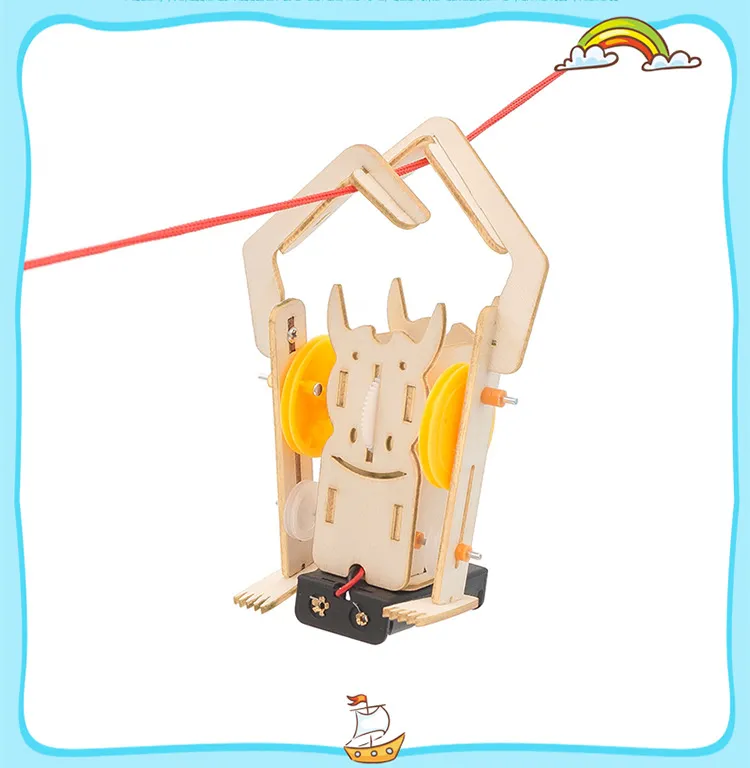 DIY ROPE Climbing Robot STEM Toys Technologia Science Experimental Tool Kit Uczenie się edukacyjne drewniane gry puzzle dla dzieci