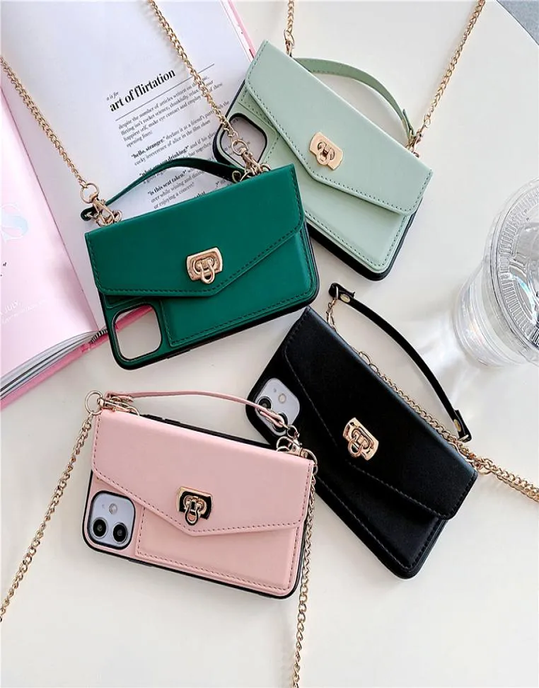 Luxury Leather Wallet Crossbody Phone Cases For iPhone 14promax 14 13 12 11 Pro MAX SE XS MAX XR 7 8Plus Fashion Solid Color Card 2284124