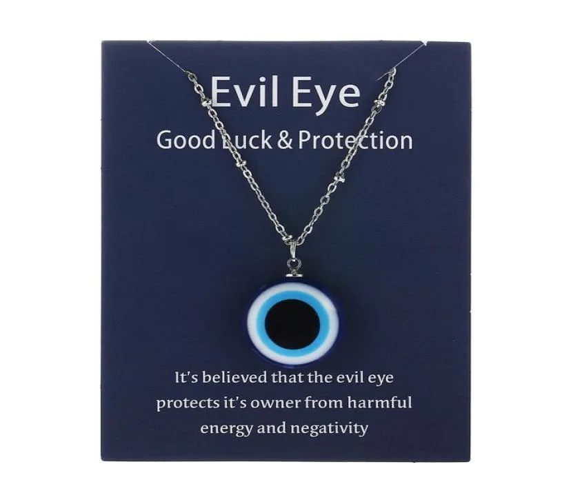 1PC Blue Glass Evil Eye Pendants Halsband för kvinnor Män Turkiet Lucky Necklace Choker smycken Tillbehör4361705