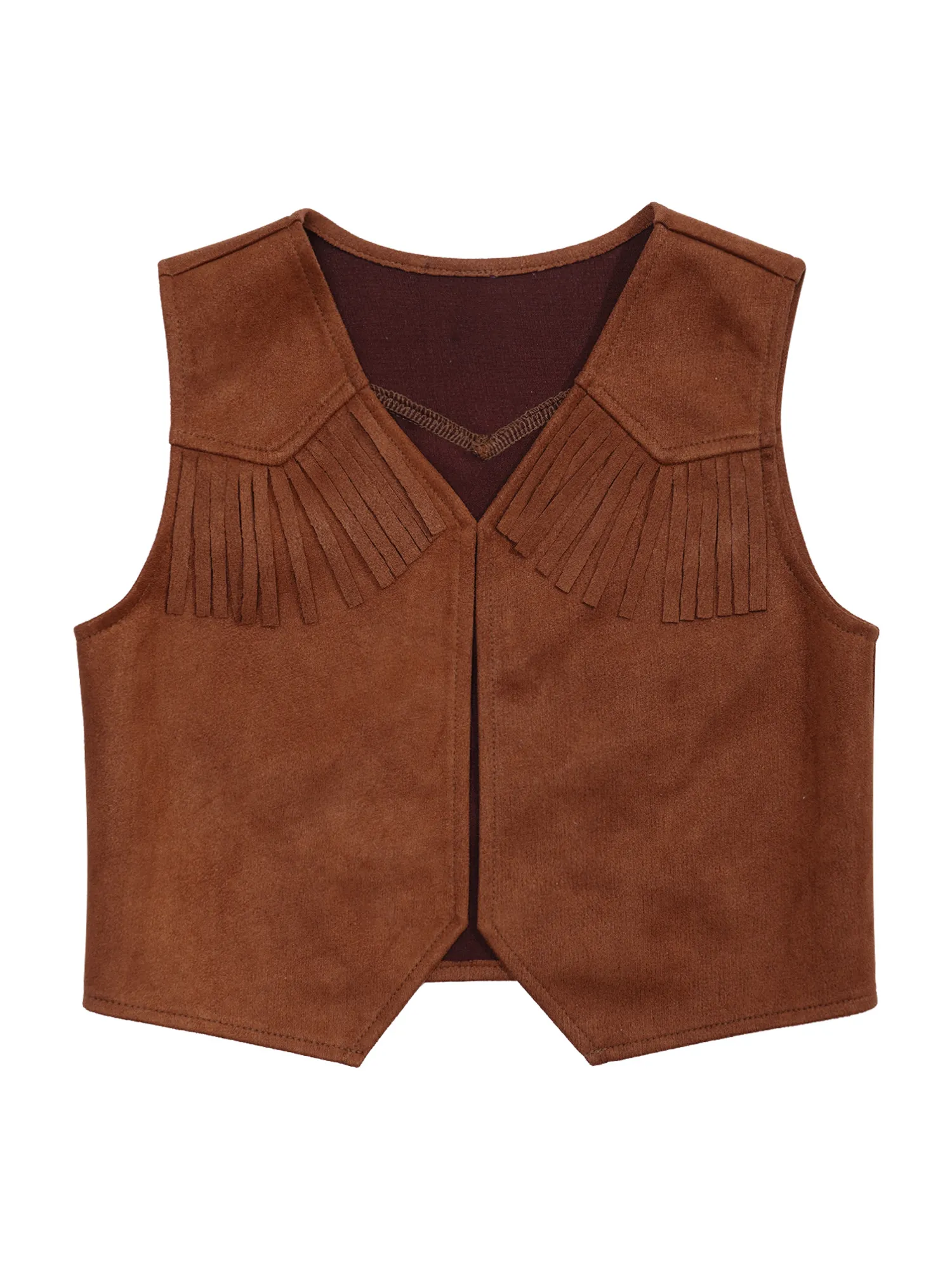 Gilet Cowboy Western à Franges Pour Homme - Style Suédé - Idéal Cosplay, Halloween, Soirée Déguisée - Tailles M à 2XL
