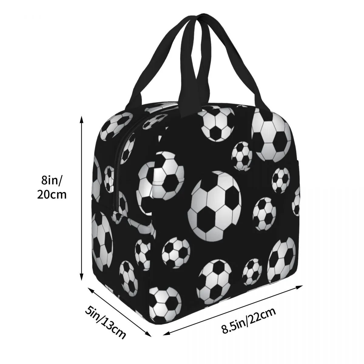Voetbalpatroon geïsoleerde lunchzakken hoge capaciteit voetbalballen sport herbruikbare thermische tas slunchbox buiten eten handtas