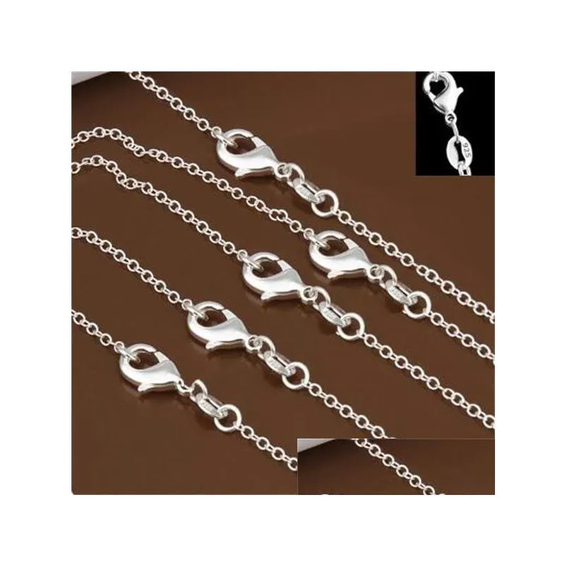 Pendant Necklaces 925 Sterling Sier Chain Necklace Fashion Men/Women Diy Jewelry Rolo 1Mm 16 18 20 22 24 Inch Drop Delivery Pendants Dhu34